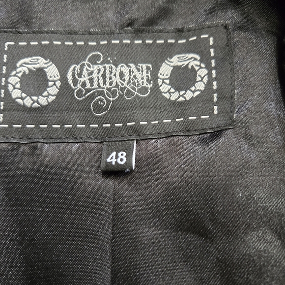 CARBONE Crinkle Ruffle Collar Lightweight Jacket. Size 48/ 16US - Picture 8 of 13